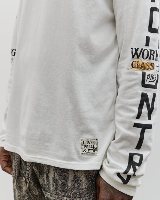 Kapital Unisex 20/-Jersey Crew Long Sleeve T (PECKISH KAP), Yellow