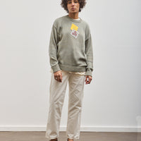 Kapital 5G Knit RAINBOWY Crew Sweater, Gray