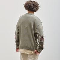 Kapital 5G Knit RAINBOWY Crew Sweater, Gray