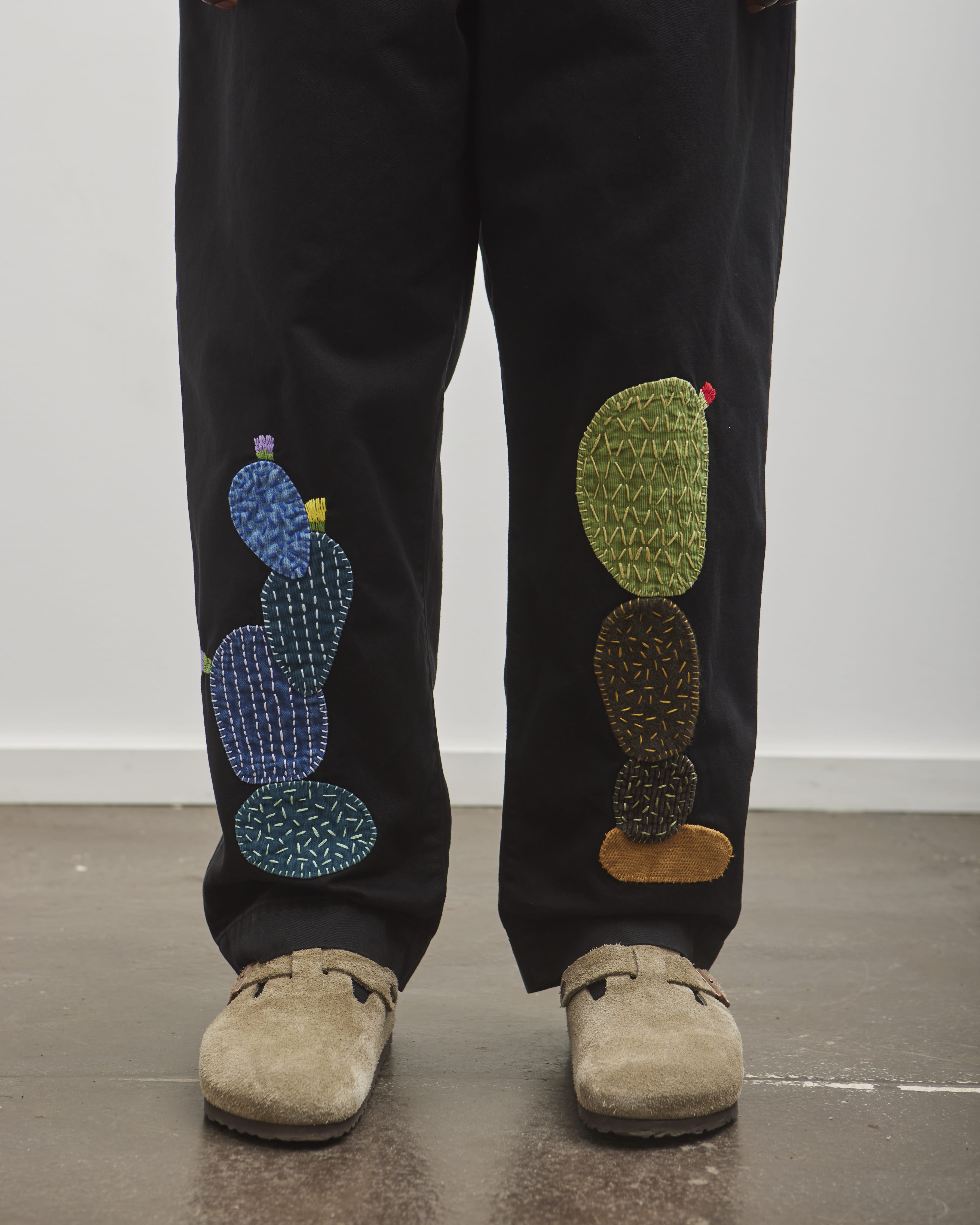 Kapital Unisex Chino High Waisted NIME Pants (CACTUS Embroidery