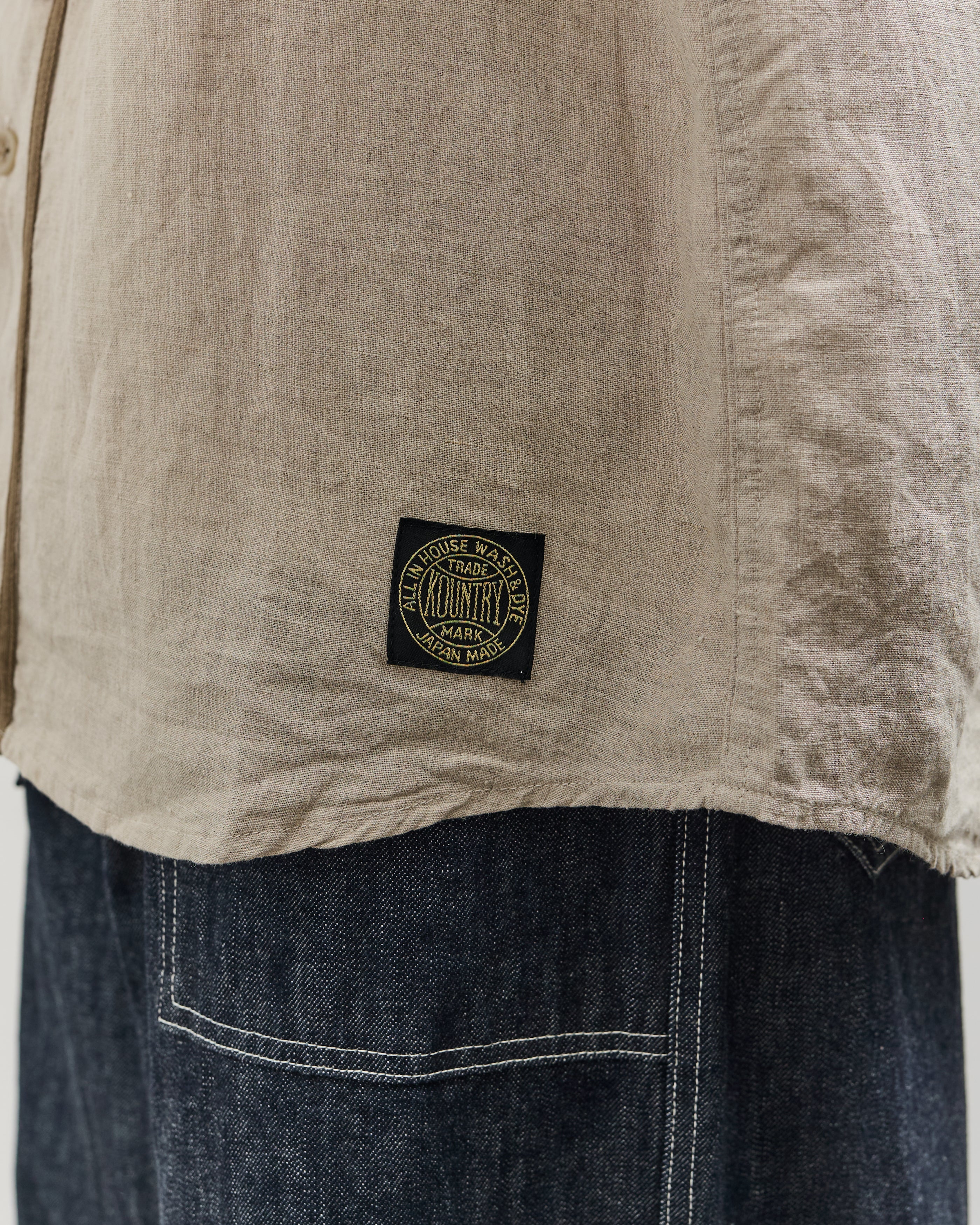 Kapital Unisex GREAT KOUNTRY Baseball Shirt, Beige French Linen