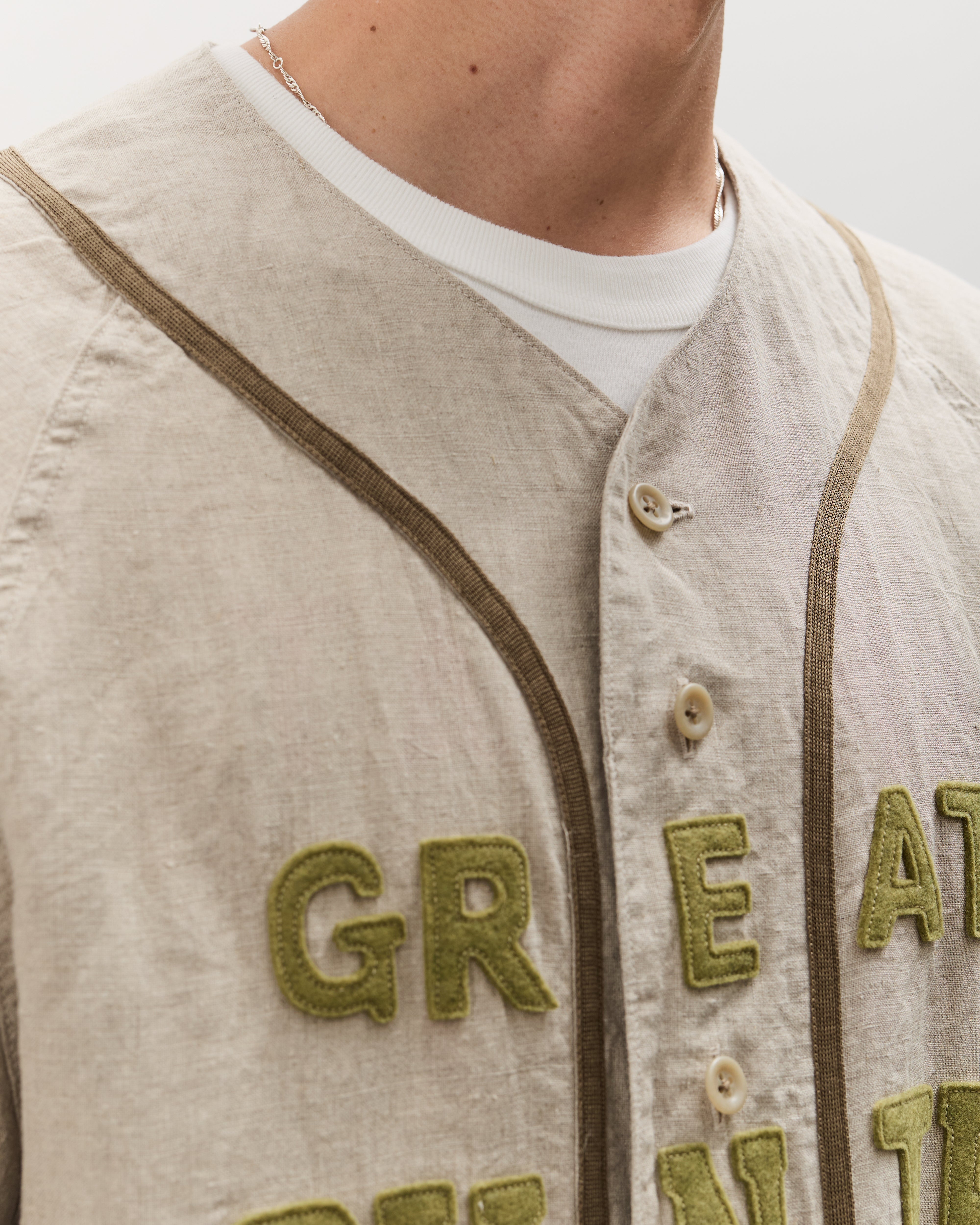 Kapital GREAT KOUNTRY HARDBALL シャツ Kapital Unisex GREAT KOUNTRY Baseball Shirt, Beige French