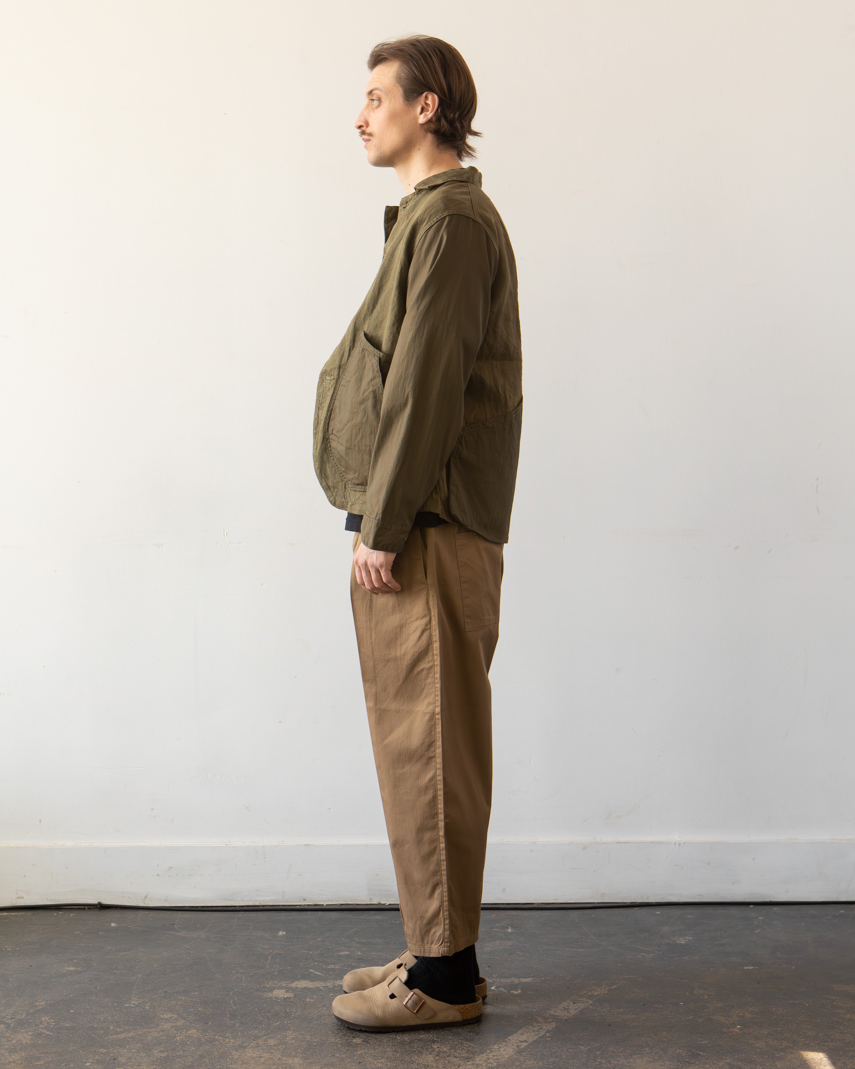 Kapital Unisex Linen Chino Cloth Ringoman Coverall, Khaki