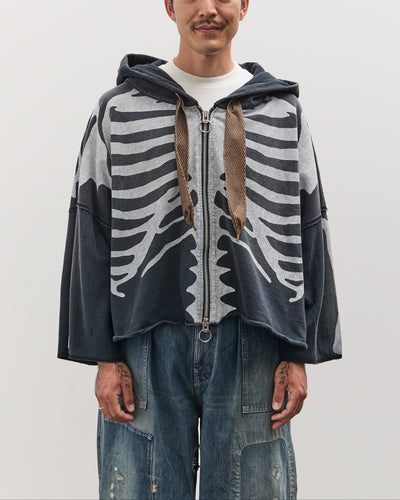 Kapital Unisex SWT Knit DEVIL Hoodie Blouson (BONE), Black