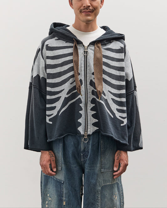 Kapital Unisex SWT Knit DEVIL Hoodie Blouson (BONE), Black