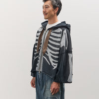 Kapital Unisex SWT Knit DEVIL Hoodie Blouson (BONE), Black