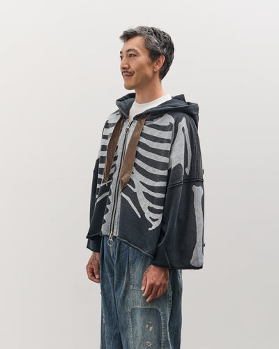 Kapital Unisex SWT Knit DEVIL Hoodie Blouson (BONE), Black