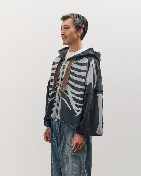 Kapital Unisex SWT Knit DEVIL Hoodie Blouson (BONE), Black