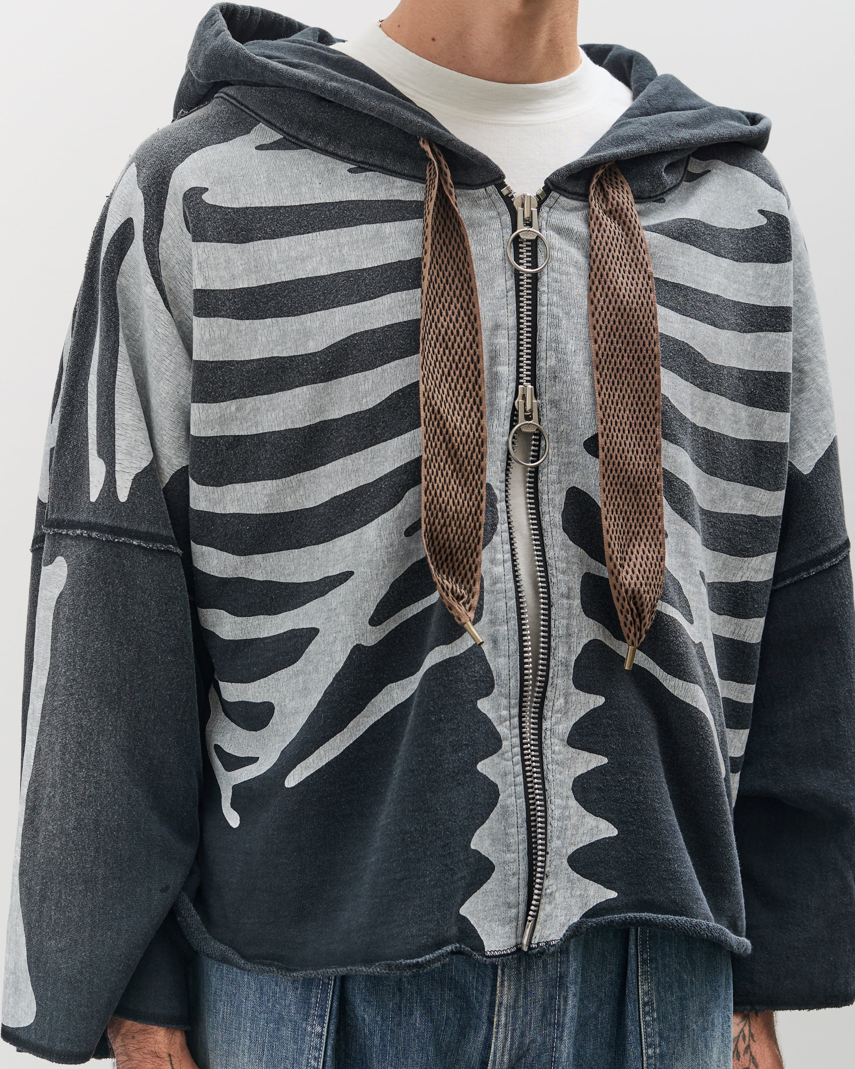 KAPITAL スタッズフード　3 Kapital SWT Knit THRILLER Damaged Hoodie (STUDS) (Black) - UNION