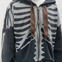 Kapital Unisex SWT Knit DEVIL Hoodie Blouson (BONE), Black