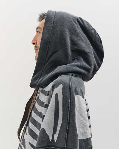 Kapital Unisex SWT Knit DEVIL Hoodie Blouson (BONE), Black