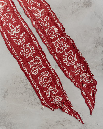 Kapital WASHER Silk MOGA Scarf (ESCARGOT FLOWER), Red