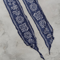 Kapital WASHER Silk MOGA Scarf (ESCARGOT FLOWER), Navy