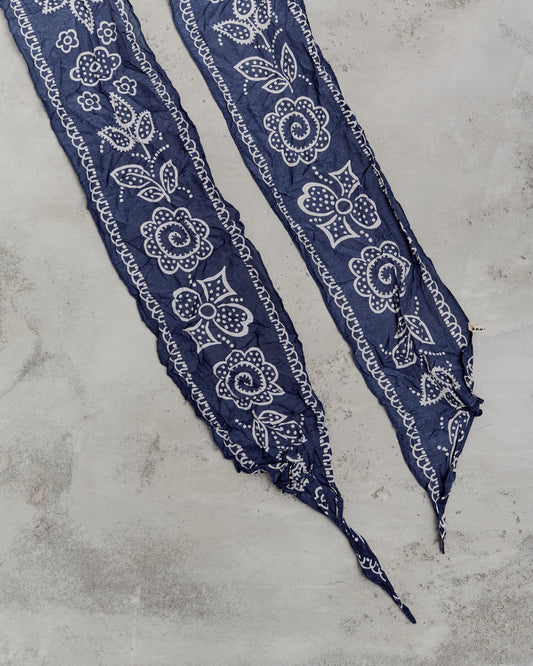 Kapital WASHER Silk MOGA Scarf (ESCARGOT FLOWER), Navy