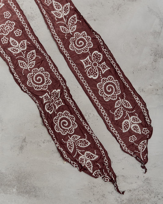 Kapital WASHER Silk MOGA Scarf (ESCARGOT FLOWER),  Brown