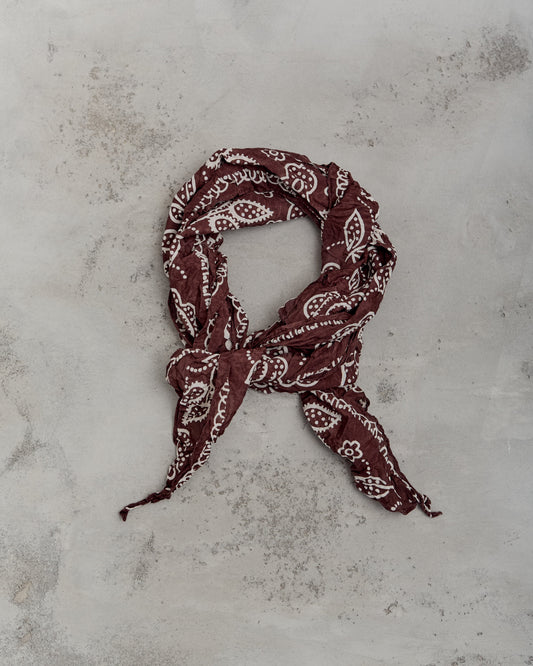Kapital WASHER Silk MOGA Scarf (ESCARGOT FLOWER),  Brown