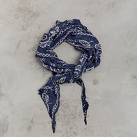 Kapital WASHER Silk MOGA Scarf (ESCARGOT FLOWER), Navy