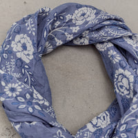 Kapital Washer Silk Neckerchief, Churchill Garden, Light Blue