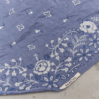 Kapital Washer Silk Neckerchief, Churchill Garden, Light Blue