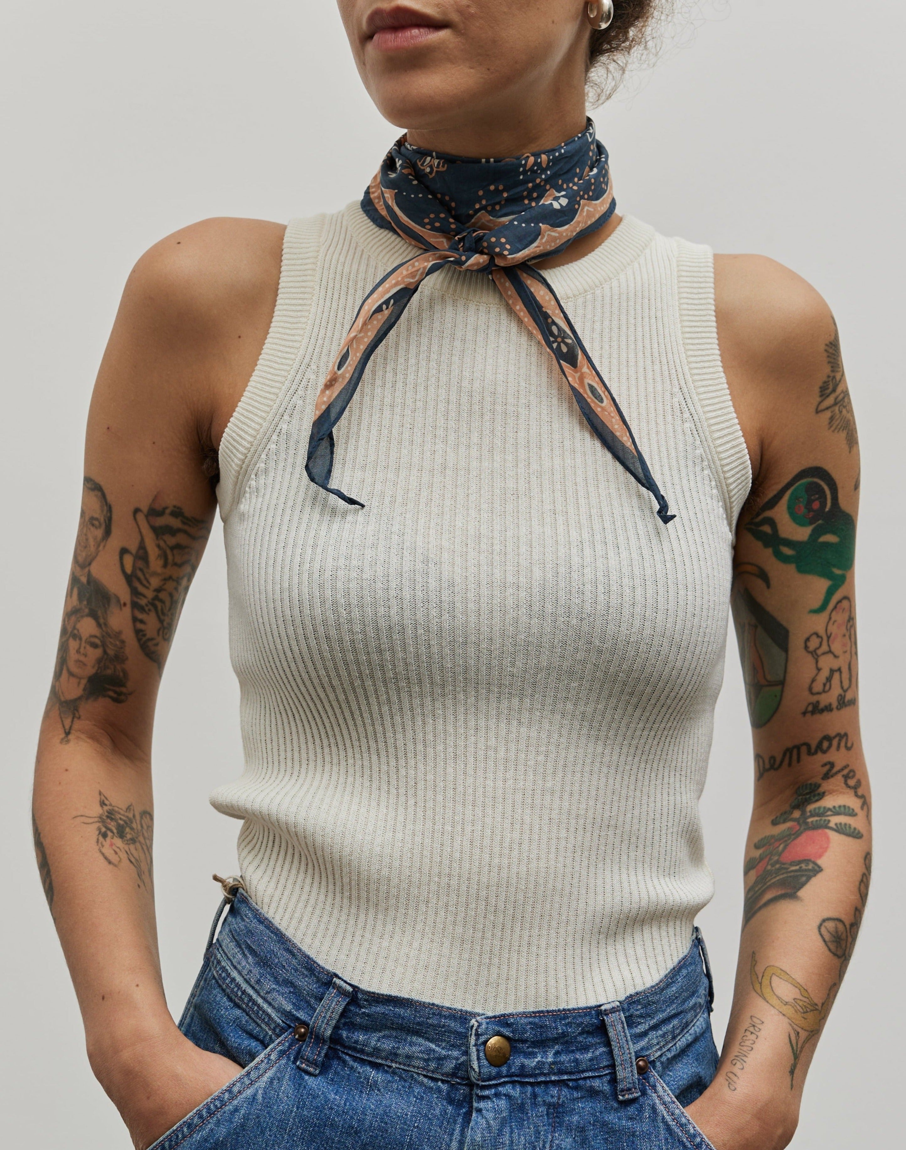 KAPITAL ワッシャーシルク ネッカチーフ（COOKIE） Kapital WASHER Silk Neckerchief (COOKIE) - Grey/Khaki