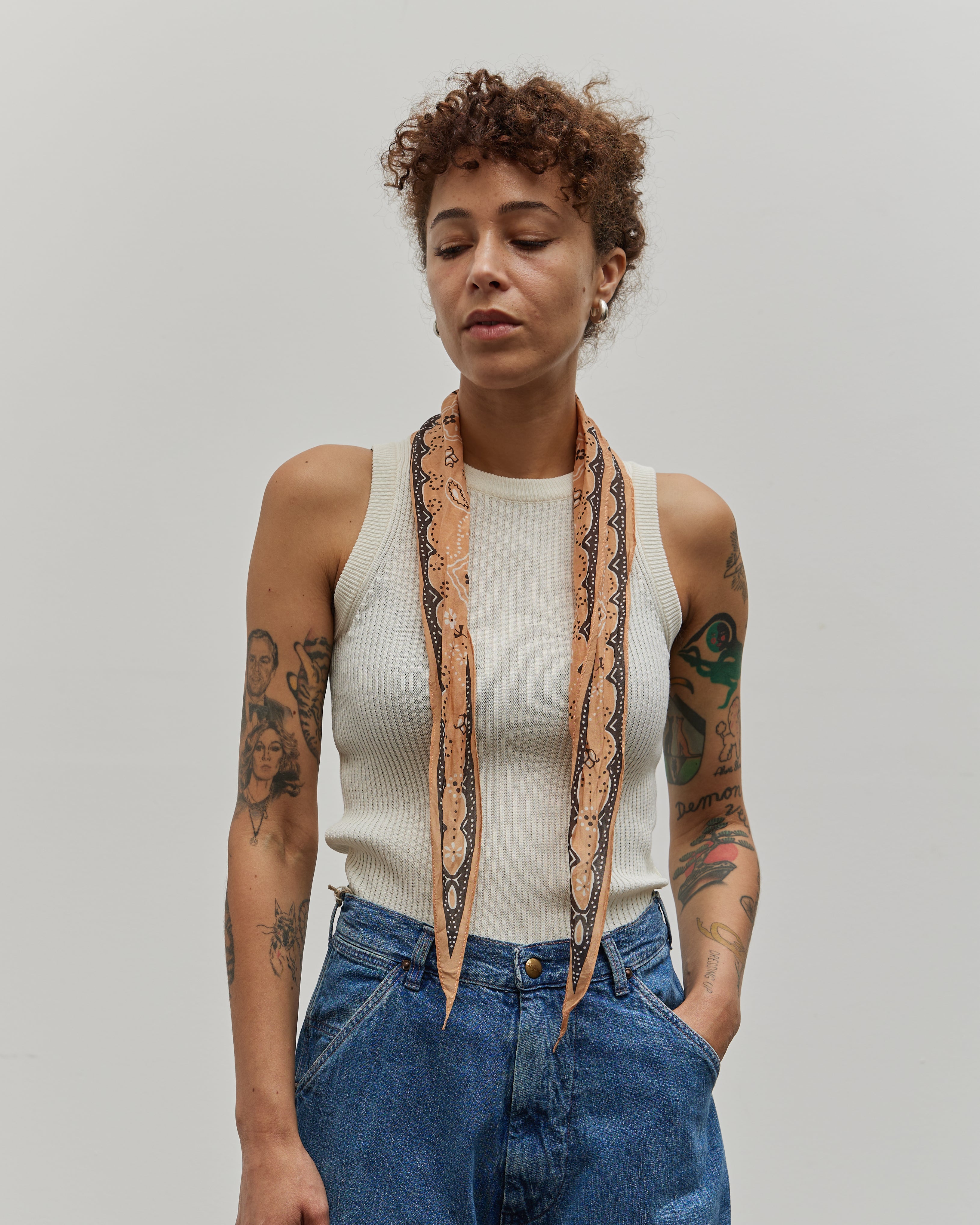 Kapital Washer Silk Neckerchief, Orange Cookie – Glasswing