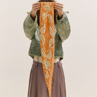 Kapital Washer Silk Neckerchief, Sambo Paisley, Orange