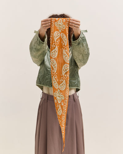 Kapital Washer Silk Neckerchief, Sambo Paisley, Orange