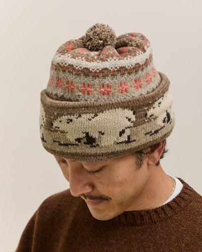 Kapital Wool Polar Bear Knit Cap, Gray