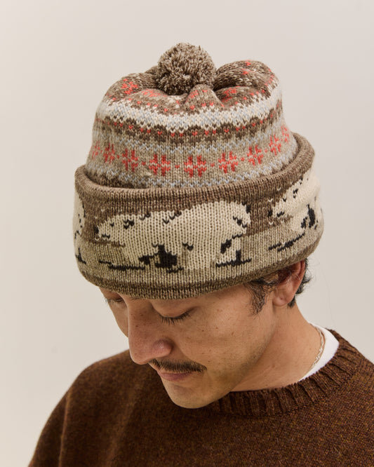 Kapital Wool Polar Bear Knit Cap, Gray