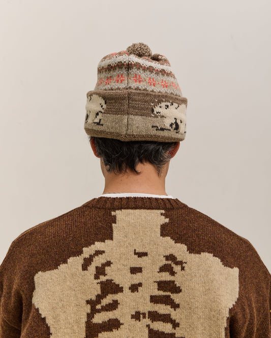 Kapital Wool Polar Bear Knit Cap, Gray