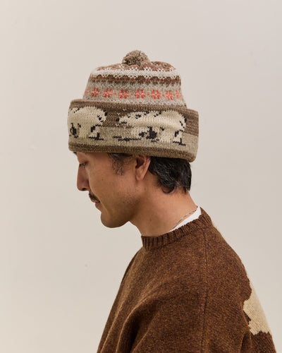 Kapital Wool Polar Bear Knit Cap, Gray