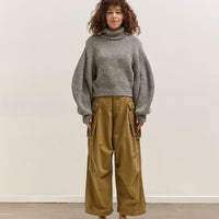 Kapital Wool Rib Knit Belgian Sleeve Sweater, Grey