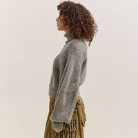 Kapital Wool Rib Knit Belgian Sleeve Sweater, Grey