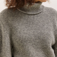 Kapital Wool Rib Knit Belgian Sleeve Sweater, Grey