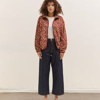 Kapital Yosemite Arabesque Fleece Zip Blouson, Beige & Red