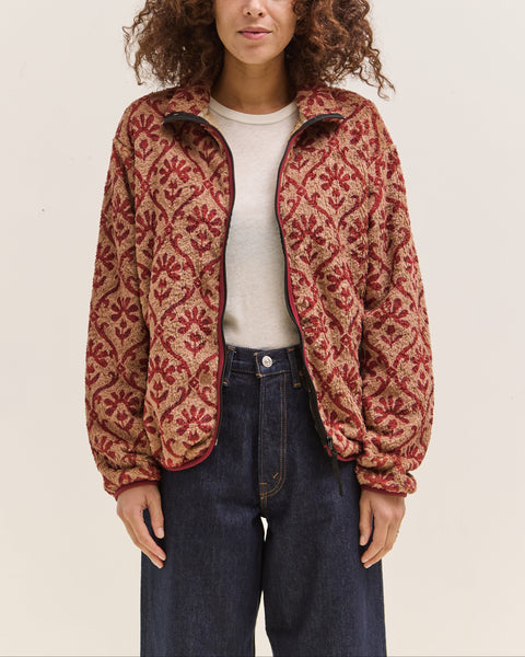 Kapital Yosemite Arabesque Fleece Zip Blouson, Beige & Red – Glasswing