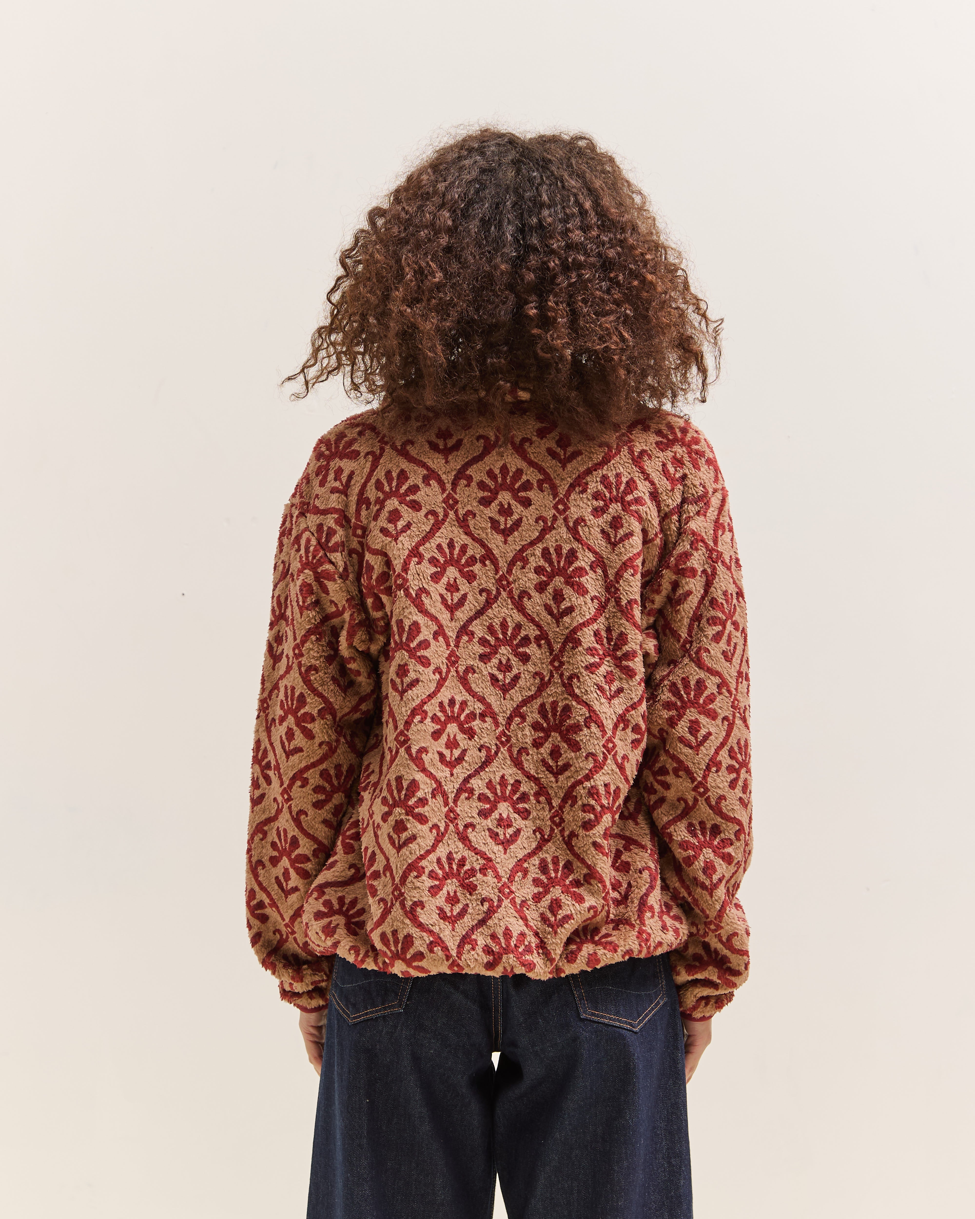 Kapital Yosemite Arabesque Fleece Zip Blouson, Beige & Red – Glasswing