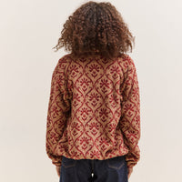 Kapital Yosemite Arabesque Fleece Zip Blouson, Beige & Red