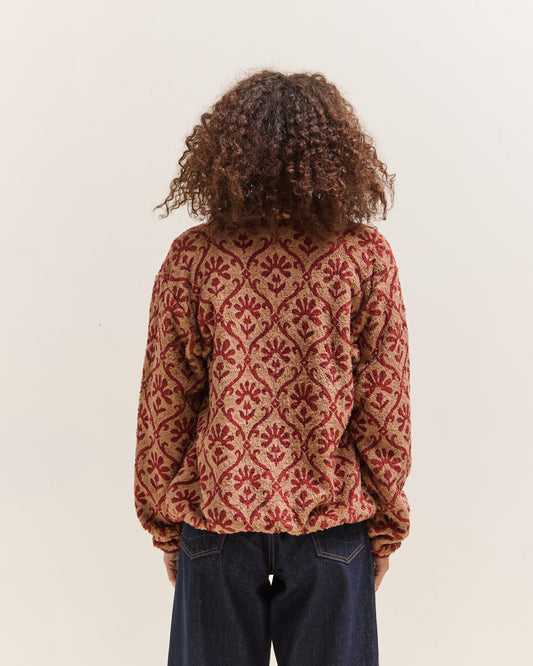Kapital Yosemite Arabesque Fleece Zip Blouson, Beige & Red