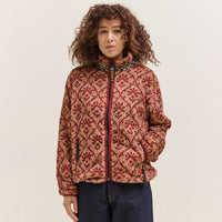 Kapital Yosemite Arabesque Fleece Zip Blouson, Beige & Red