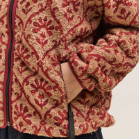 Kapital Yosemite Arabesque Fleece Zip Blouson, Beige & Red