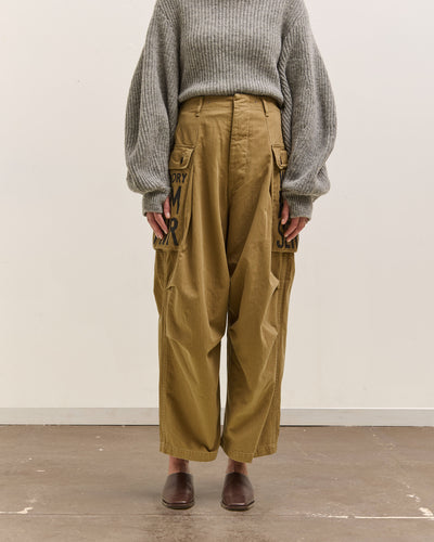 Kapital Herringbone Jumbo Monkey Pants - Factory Repaired & Embroidery, Camel