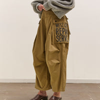 Kapital Herringbone Jumbo Monkey Pants - Factory Repaired & Embroidery, Camel