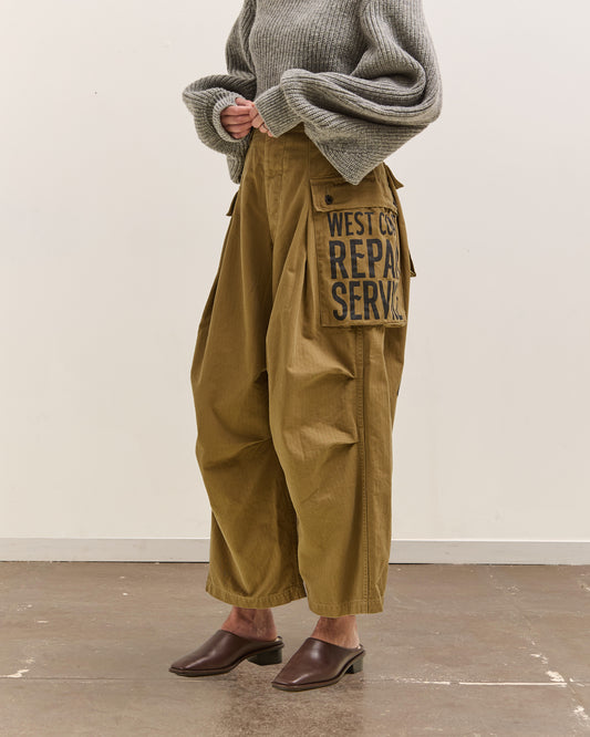 Kapital Herringbone Jumbo Monkey Pants - Factory Repaired & Embroidery, Camel