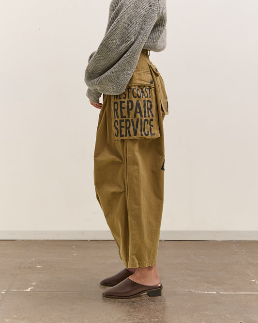 Kapital Herringbone Jumbo Monkey Pants - Factory Repaired & Embroidery, Camel