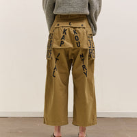 Kapital Herringbone Jumbo Monkey Pants - Factory Repaired & Embroidery, Camel