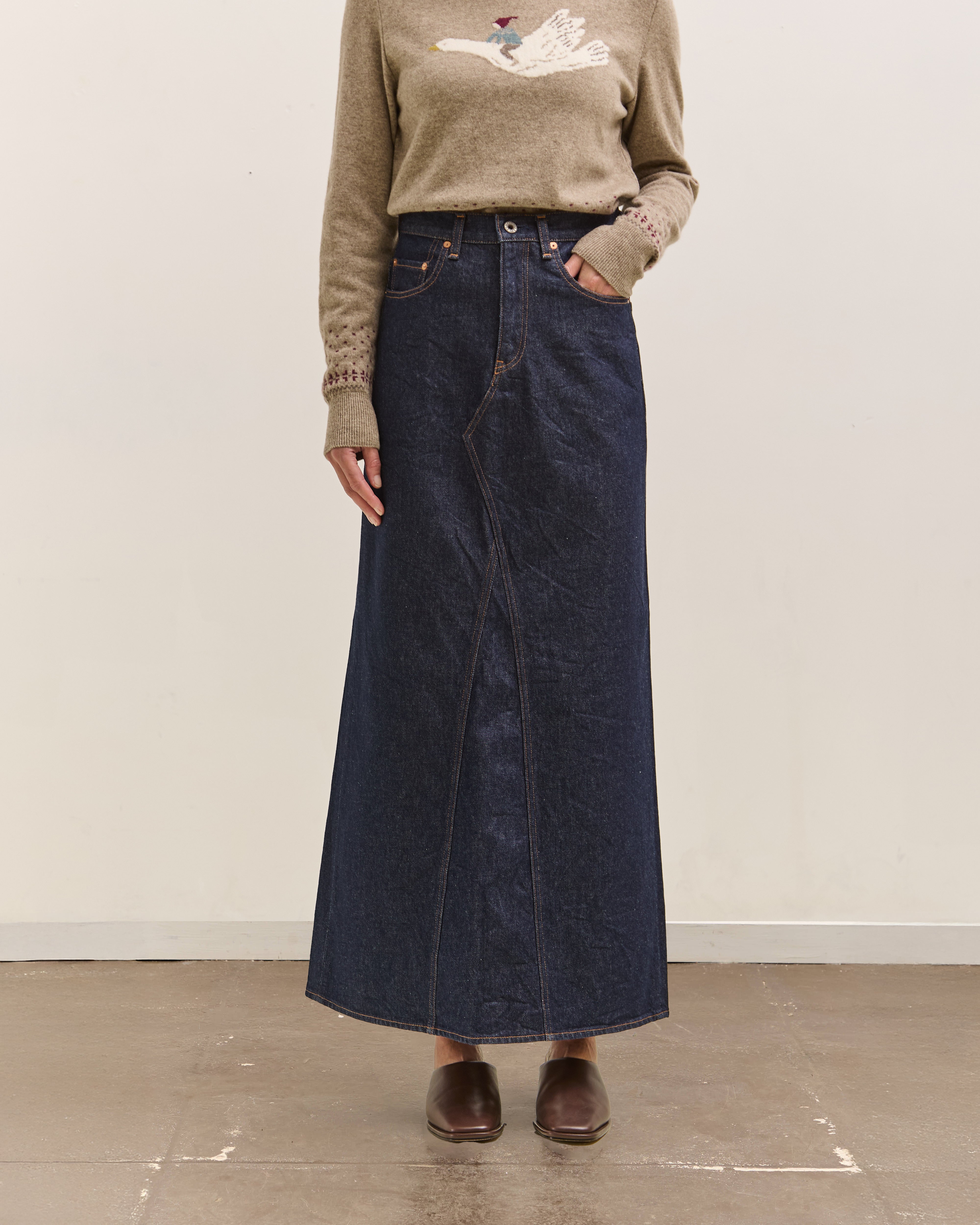 Kapital 13Oz Denim Pencil Skirt, Idg – Glasswing