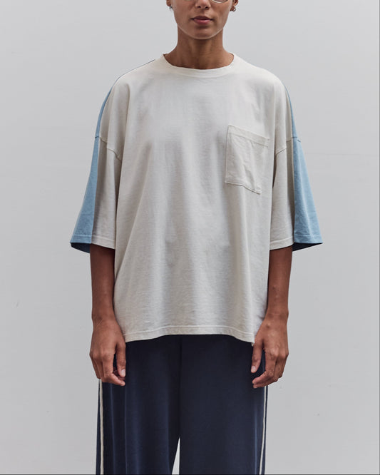 Jersey 2Tones Big Pocket T (Bone), Ecru X Sax