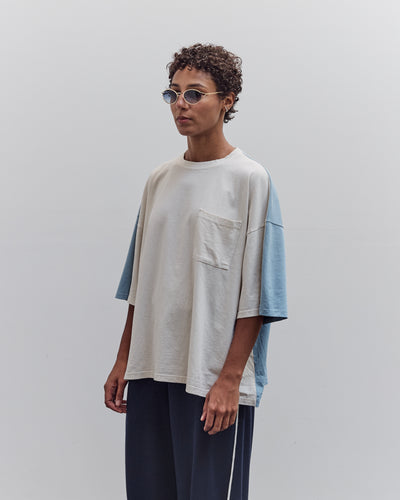 Jersey 2Tones Big Pocket T (Bone), Ecru X Sax
