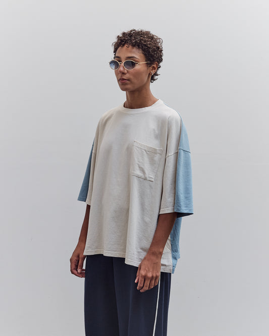 Jersey 2Tones Big Pocket T (Bone), Ecru X Sax